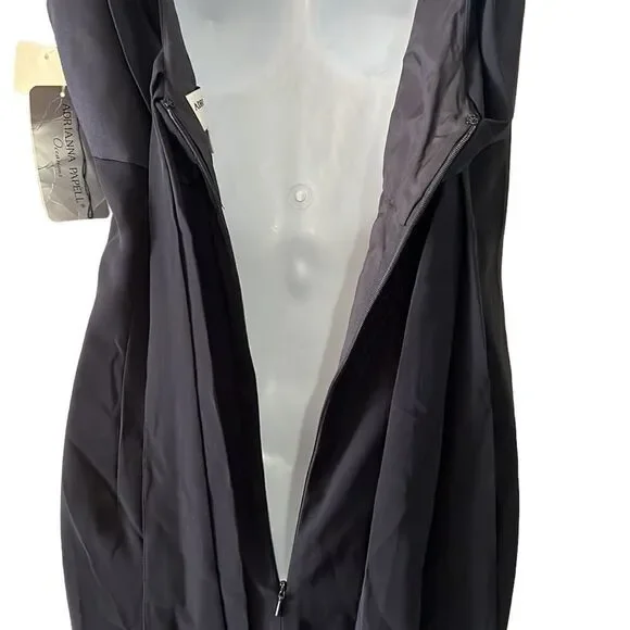 🔥 SALE 🔥 NEW Vintage Adrianna Papell Evenings Navy Blue Sleeveless Long Dress 10 - Picture 11 of 15